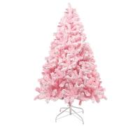 Uten Chirstmas Tree, 6ft/180cm Snow Flocked Christmas Tree, Pink Artificial Christmas Tree with 808 Branch Tips and Foldable Stand for Christmas Indoor Outdoor Decoration