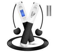 Uten Cordless Skipping Rope, Digital Ropeless Skipping Rope with Counter, Adjustable Length Jumping Rope for Adults Kids, Weighted Handles, for Exercise, Fitness, Crossfit, Boxing, Gym