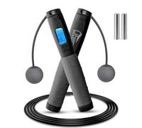Uten Cordless Skipping Rope, Digital Ropeless Skipping Rope with Counter, Adjustable Length Jumping Rope for Adults Kids, Weighted Handles, for Exercise, Fitness, Crossfit, Boxing, Gym