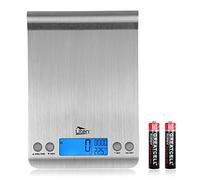 Uten Digital Kitchen Scales Ultra Slim Multifunction Stainless Steel Food Scale 11lb/5kg with Back-Lit LCD Display (2 Batteries Included), 9.25 x 6.5 x 1.06 inches