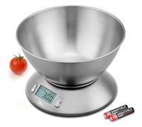 Uten Electronic Kitchen Scales, Digital Kitchen Scale with Detachable Stainless Steel Bowl, LCD Display, Ambient Temperature Sensor, Tare Function, Food Scale for Cooking Baking, 11lb/5kg