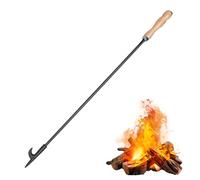 Uten Fire Poker 81 cm Long Heavy Cast Iron with Wooden Handle Fireplace Accessories