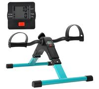 Uten Folding Pedal Exerciser, Mini Exercise Bike, Portable Foot Peddler Desk Bike for Leg and Arm Exercisers, Adjustable Sitting Workout with Electronic Display(Peacock Green)