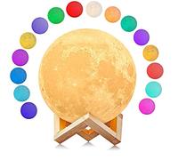 Uten LED Moon Lamp with Remote Control Coloured Decorative Light 3D Moon Art Moonlight Portable Night Light Touch Sensor Table Lamp Dimmable (Adjustable 16 Colours) Gift Ideas