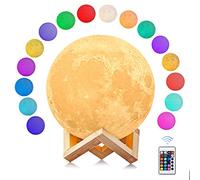 Uten Moon lamp, 3D Print LED Moon Light Lamp, Dimmable Touch Control Brightness Light for Home Decoration and Gifts for Lover,Parents,Friends, 16 RGB Color (Multi)