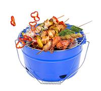 Uten Portable BBQ Grill, Premium Charcoal Grill Table Grill Stainless Steel Barbecue Charcoal Grill for Outdoor Camping Blue