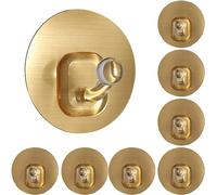 Uten Wall Hooks Gold Self-Adhesive Adhesive Hooks Towel Hooks Clothes Hooks No Drilling Pack of 10 Waterproof Oil-Proof for Bathroom, Kitchen, Office, Keys, Maximum 5 kg