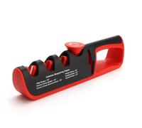 Utensia 4-in-1 Knife Sharpener, Manual Kitchen Knife Sharpener with Scissors Sharpener, Multi-Stage Sharpening Tool for Kitchen, Serrated & Pocket Knives, Non-Slip Grip, Easy & Safe to Use