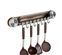 Utensil Holder - 16.41 Inch Rack | Acrylic Hook Holder - Suction Cup Kitchen Organizer with 8 Hooks, Waterproof, No Drilling, for Indoor and Outdoor Use in the