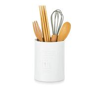 Utensil Holder Cutlery Pot Kitchen: Stainless Steel Cream White Utensil Jar Vintage Nordic Style Cutlery Caddy Durable Sturdy Flatware Organisers with Matt Surface Save Drawer Countertop Space
