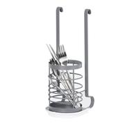 (UTENSIL HOLDER- GREY) LIVIVO Kitchen Saucepan Lid Hooks Tool Utensils Holder Hanging Rail Rack Wall Mounted