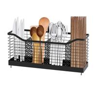 Utensil Holder, Metal Counter Utensil Holder 4 Compartments Large Capacity Counter Organizer Stable Cooking Organizer with 4 Nonslip Feet Cooking for Home Kitchens(4 grids)