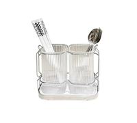 Utensil Holder Utensil Holder Wall Mounted, Kitchen Cutlery Organiser, Spoon Holder, Kitchen Storage Rack and Dish Drainer Cutlery Holder (White)