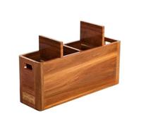 Utensil Holder with Holes for Drying - Rustic Wooden Shards Compartment Non-Slip Utensils Organizer Kitchen Supplies for Silverware Spoon Spatula Cutlery Home Restaurant Cabinet