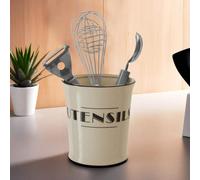 Orsina Cream Dolomite Kitchen Utensil Holder,cutlery Pot For Organizing Kitchen Tools,black Art Deco Storage Pot