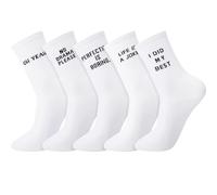 Utensilsto 5 Pairs of Socks Women Men 39-42 Sports Socks Cotton Socks Tennis Socks Non-Slip Saying Hip Hop White Funny Socks Gifts for Men and Women, White, 37-42