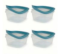 Utensilux Storage Containers, Easy Find Lids, Teal, 2 Cup pack of 4, Flex & Seal, Leak Proof Lids, Food Storage Set, Clear Meal Prep Flex Containers, Assortment