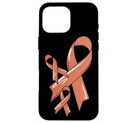 Uterine Cancer Awareness Ribbon Fighter Endometrial Chemo Case for iPhone 16 Pro Max