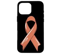 Uterine Cancer Awareness Ribbon Fighter Endometrial Chemo Case for iPhone 16 Pro Max