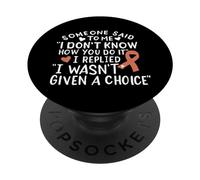 Uterine Cancer Awareness Ribbon Fighter Endometrial Chemo PopSockets Adhesive PopGrip