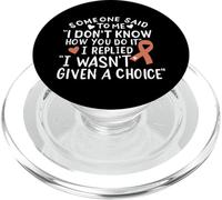 Uterine Cancer Awareness Ribbon Fighter Endometrial Chemo PopSockets PopGrip for MagSafe
