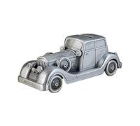 Uterstyle Metal Money Coin Saving Box Silver Plated Bank Coin Storage Box Home Interior Decor Artwork Christening Gifts（Vintage classic car）