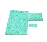 Uterui Doll Sleeping Bag with Blindfold Pillow Bed Set for 18 Inch American Doll, 3pcs/set (Green)