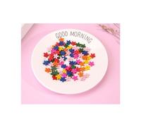 Uteruik 100pcs Wooden Buttons Embellishments Flower-Shaped Sewing Buttons Replacement Crafting Bulk for Knitting Crafts and Clothes 12mm*12mm (Color Random)