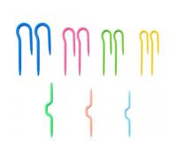 Uteruik 11Pcs Cable Needle Set, Plastic U & Bow Stitch Knitting Needles Smooth Crochet Hook, Random Colors, 3 Sets