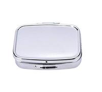 Uteruik 2Pcs Square Pill Box Travel Daily 2 Compartment Pill Container Small Am Pm Reminder Tablet Organiser Storage Case for Handbag Pocket Purse Vitamin Holder