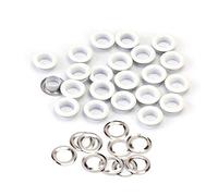 Uteruik 8mm Eyelets and Washers - Rust Proof Grommets for Clothing, Tarpaulins, Leather and Scrapbooking Crafts, 100pcs (White)