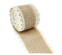 Uteruik Burlap Ribbon Jute Hessian Ribbon for Gift Wrapping Crafts Christmas Wedding Home Decor 6cm x 2m