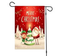 Uteruik Christmas Garden Flags Double Sided Flag Xmas House Flag Decoration for Home Garden Outdoor Indoor Decoration 30cm x 45cm (#D)