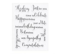 Uteruik Clear Sentiment Stamps, 11 x 16 cm Silicone Sheet, 11 Phrases