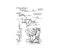 Uteruik ‘Dad’ Clear Stamp Father and Daughter Silicone Stamp Seal for Cards Making DIY Scrapbooking Photo Journal Album Decoration