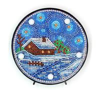 Uteruik DIY 5D Diamond Houses Painting Lamp with LED Lights Full Drill Crystal Drawing Kit Night Light Battery Operated Arts Crafts for Home Decoration