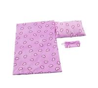 Uteruik Doll Sleeping Bag with Blindfold Pillow Bed Set for 18 Inch American Doll, 3pcs/set (Purple)