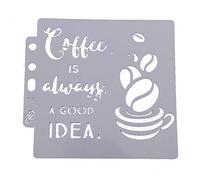 Uteruik Drawing Painting Stencil Templates - Coffee Cup Plastic Scrapbooking Embossing Template for Notebook Diary Scrapbook Journaling Card, 1pcs