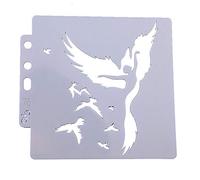 Uteruik Drawing Painting Stencils Template - Bird Plastic Scrapbooking Embossing Template for Notebook Scrapbook Journaling Card, 1pcs (#A)