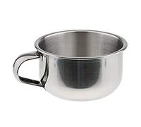 Uteruik Durable Stainless Steel Shine Metal Men's Shaving Brush Mug Bowl Barber Beard Soap Cup 8cm, 1pcs