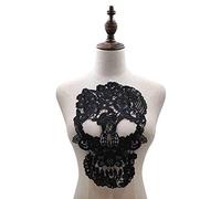 Uteruik Embroidered Lace Applique Trim Iron On Skull Patch for DIY Clothing Accessories (#C)