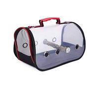 Uteruik Lightweight Bird Carrier with Perch, Bird Travel Cage Toy Transparent Breathable Parrot Outing Tote Bag for Budgie Finch African Grey Amazon Stand