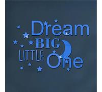 Uteruik Mirror Wall Stickers Acrylic 'Dream BIG LITTLE One' Stars Moon Wall Decals Murals for Living Room Bedroom Stair Wall Decor (#D)