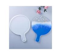 Uteruik Silicone Resin Moulds Round Storage Tray with Handle Epoxy Resin Casting Moulds for Making Resin Crafts Decoration 10.5 * 14.3cm