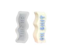 Uteruik Silicone Wavy Candle Moulds 'OH SHIT' Engraved Epoxy Resin Casting Moulds for DIY Craft Candle Making Home Decoration
