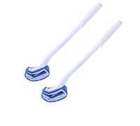 Uteruik White Toilet Brushes, Plastic Long Handle Bathroom Toilet Bowl Brush Scrub Sponge Cleaning Tool, 2pcs