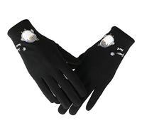 Uteruik Women's Full Finger Gloves Penguin Printing Touchscreen Winter Warm Gloves (#B)