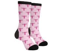 Uterus Obgyn Female Reproductive System Cervix Funny Cool Sock Novelty Casual Crew Socks Gift For Man Woman, Black and White1, 1