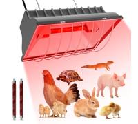 UTFEEDY Chicken Coop Heater, Aluminum Brooder Heater Lamp for 30 Chicks or Duckling, 250 Watts Heating Plate Lamp Warmer with Adjustable Temperature & 8 feet Iron Chain for Amphibians, Livestock, Pets