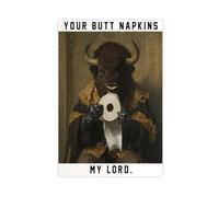 UTGN Bison Butt Napkins Animals Poster Canvas Poster Wall Art Print Picture Paintings 20x30inch(50x75cm)
